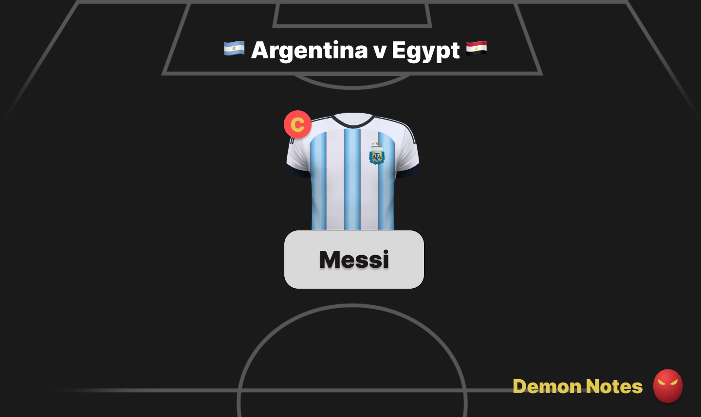 Argentina v Egypt World Cup Fantasy predicted lineups guide card
